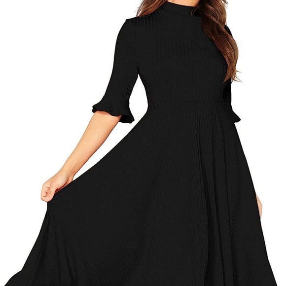 verdusa Dresses & Skirts - NWT Verdusa Women's Elegant Ribbed Knit Fit and Flare Midi Dress SZ XL